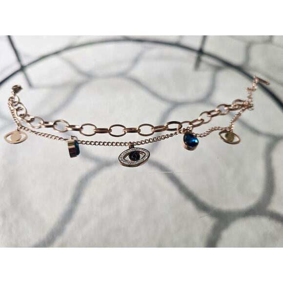 18KT Gold Plated Evil Eye Bracelet New - Picture 2 of 3